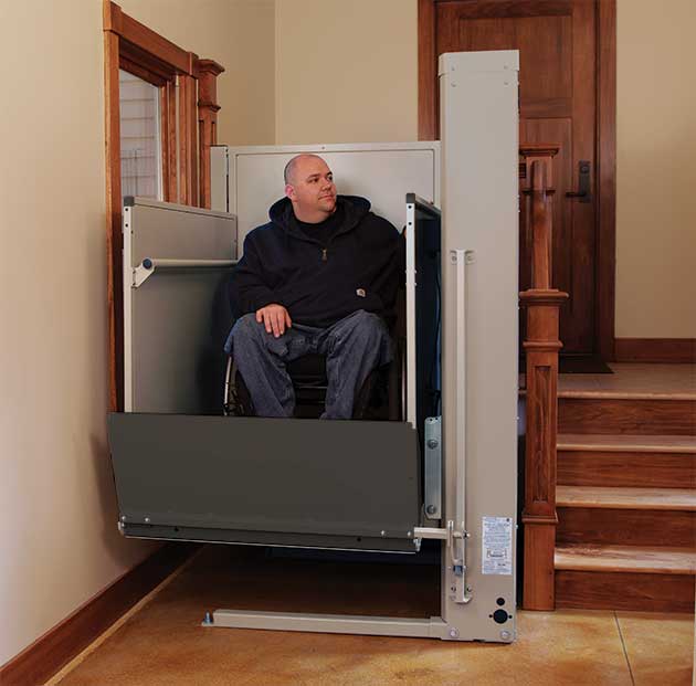 vertical platform lift vpl3100 Electro-Ease Bruno mobile home commercial ada business wheelchair scooter access ramp
