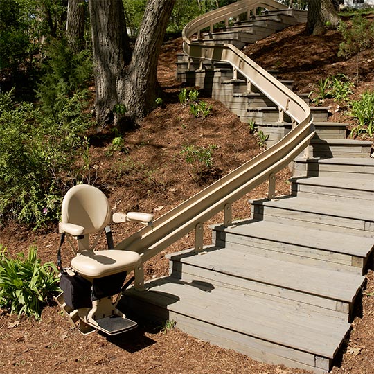 Buckeye exterior stairway staircase curved glide