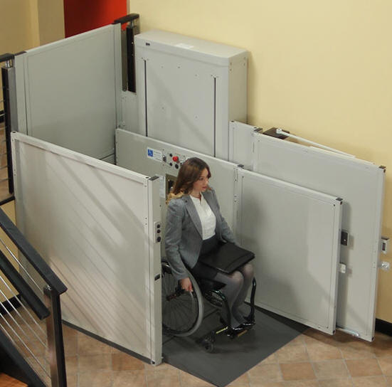 ada business restaurant wheelchair lift elevator vertical platform vpl porchlift