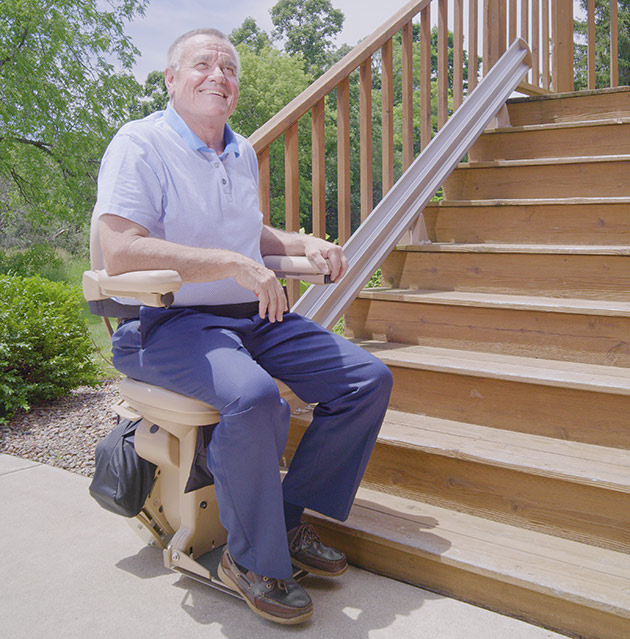 Bruno made in the USA City sre-2010E outside exterior outdoor stairway staircase chair stairlift